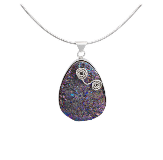 Natural Metallic Druzy Necklace