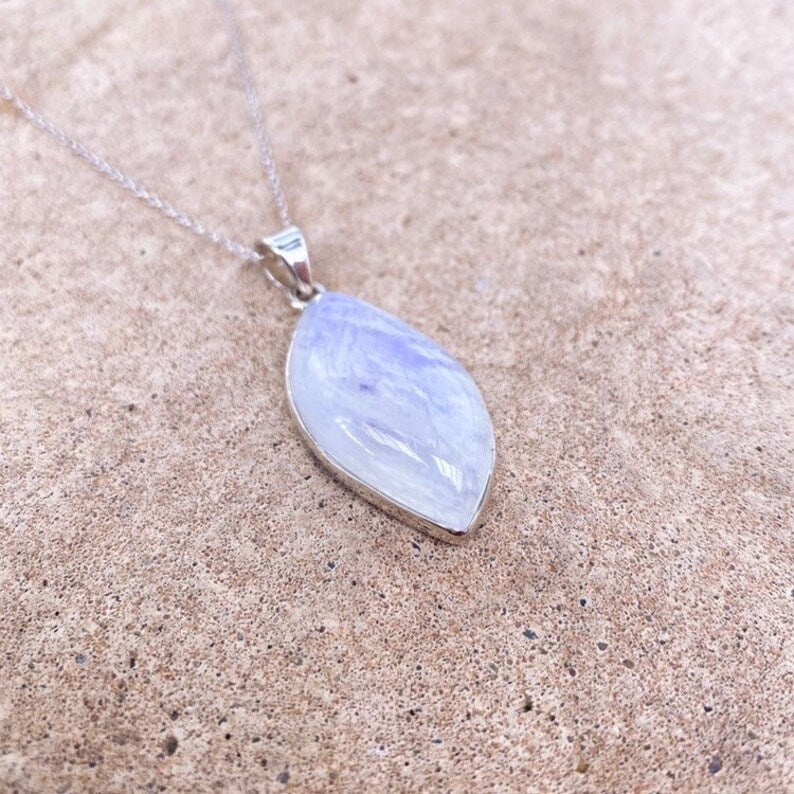 Moonstone Necklace - Leaf shape