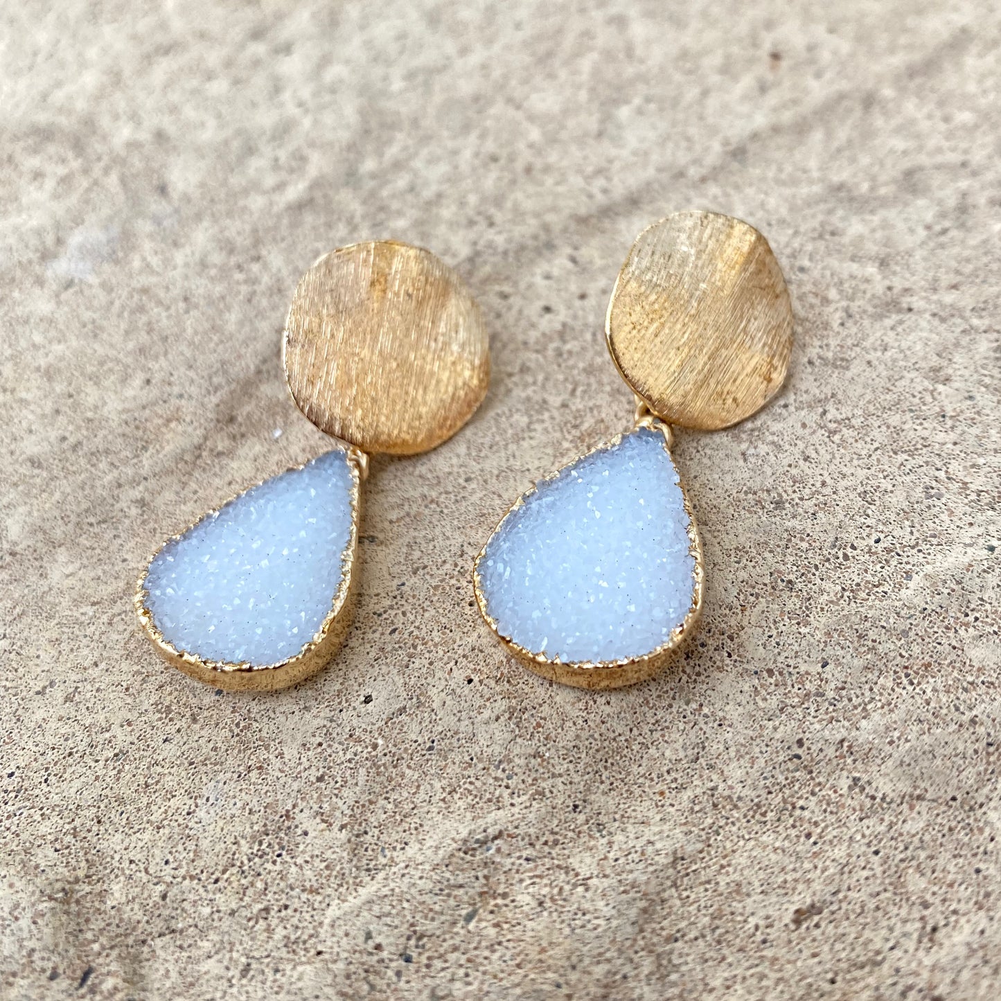 Gold Druzy Earrings