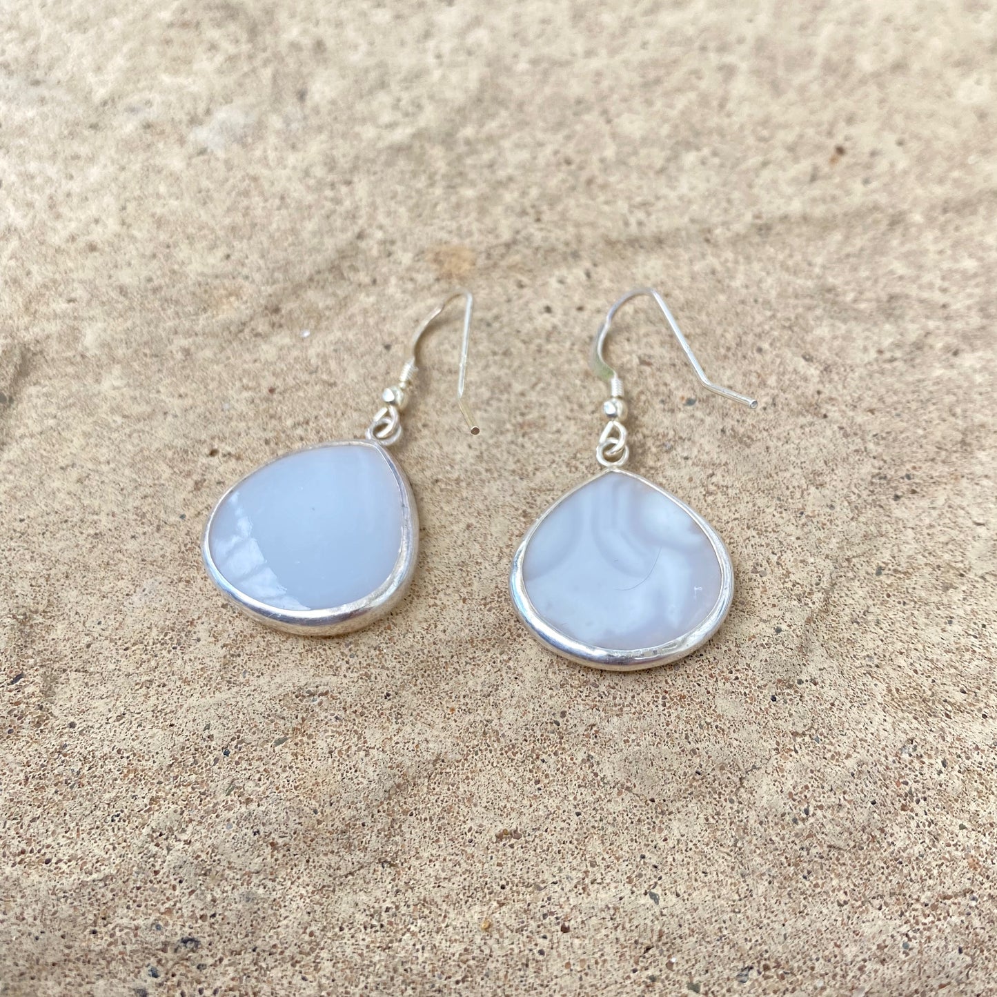 White Druzy Earrings