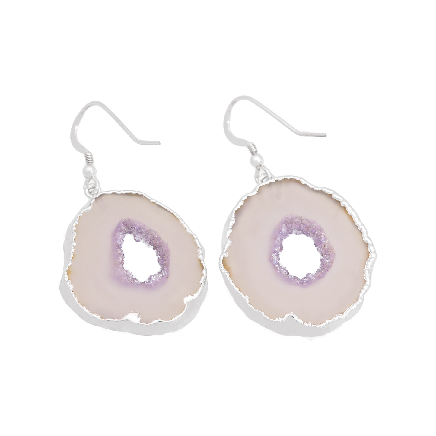 Purple Geode Earrings