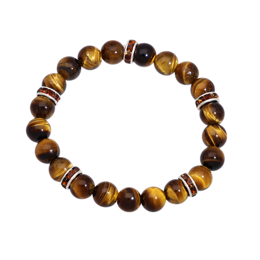 Tiger Eye Bracelet with Swarovski Crystals