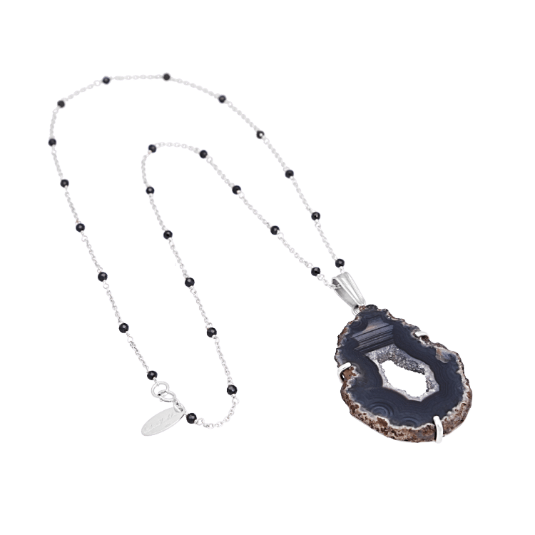 Black Geode Onyx Necklace