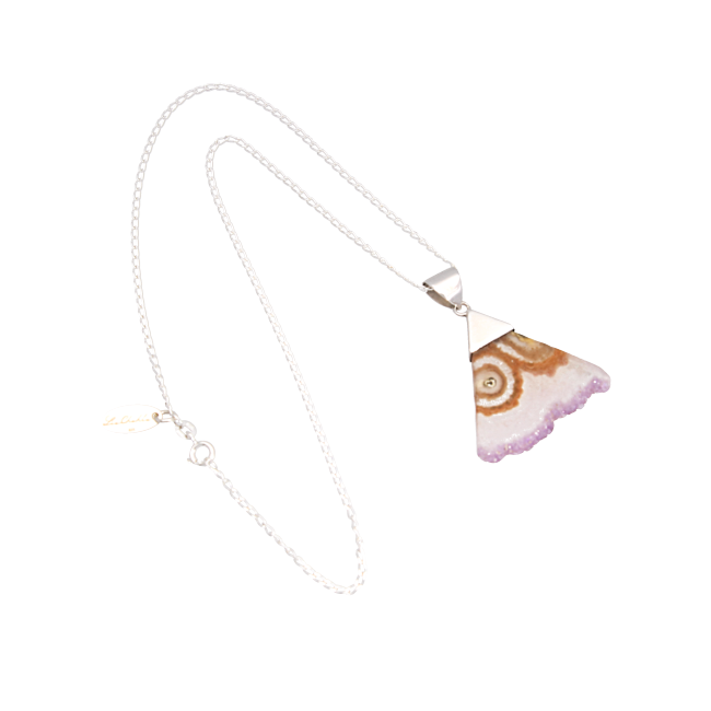 Amethyst Triangle Sterling Silver Necklace